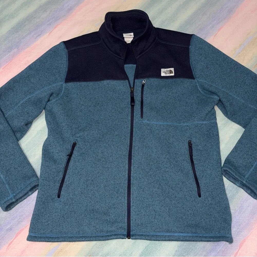The North Face Men's Gordon Lyons Full Zip Fleece Jacket Mallard Blue Heritage L